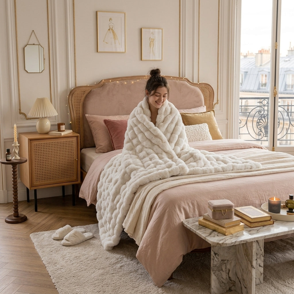 Le Plaid Cocooning Fausse Fourrure Ultra-Douce