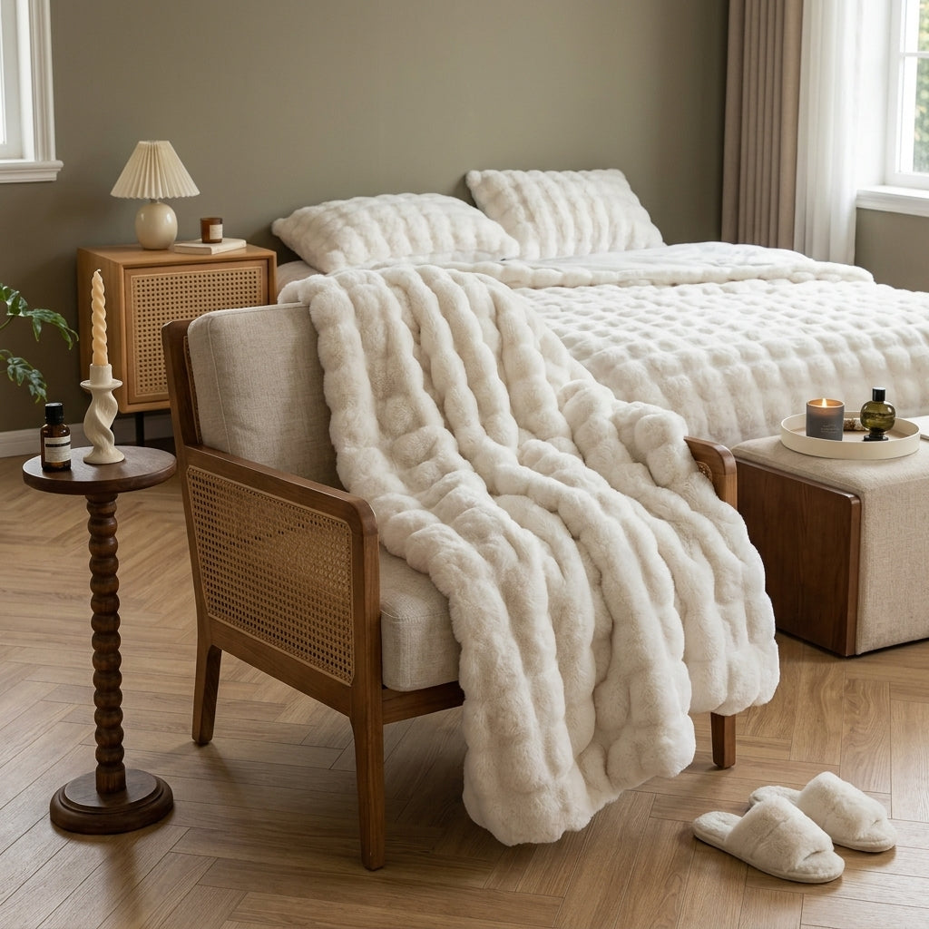 Le Plaid Cocooning Fausse Fourrure Ultra-Douce